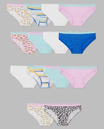 Toddler Girls' Natural Cotton Brief Underwear, 6 Pack